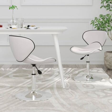 Chaises à manger lot de 2-Chaises de Salle à Manger-Chaise de cuisine blanc similicuir 621131 (1/5)