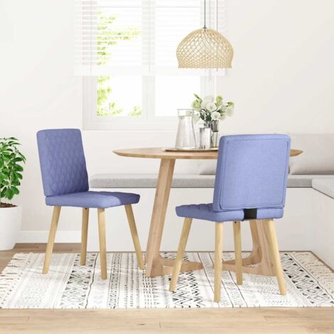 Chaises à manger lot de 2-Chaises de Salle à Manger-Chaise de cuisine bleu jean tissu 545781 (1/5)
