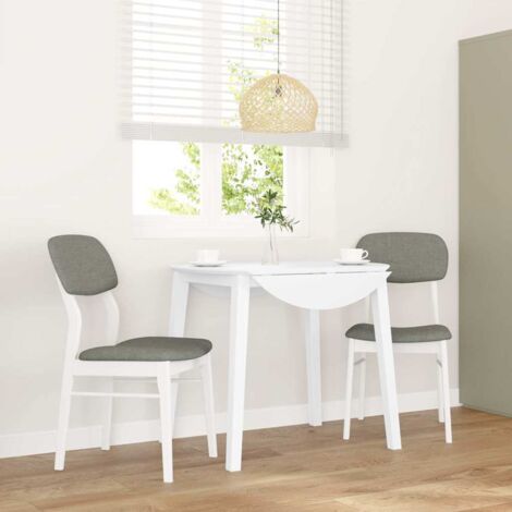 Chaises à manger coussins 2 pcs-Chaises de Salle à Manger-Chaise de cuisine blanc bois massif caoutchouc 634814 (1/5)