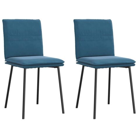 Chaises à manger lot de 2-Chaises de Salle à Manger-Chaise de cuisine Bleu Velours 447894 (1/5)