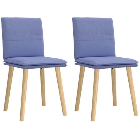 Chaises à manger lot de 2-Chaises de Salle à Manger-Chaise de cuisine bleu jean tissu 329995 (1/5)