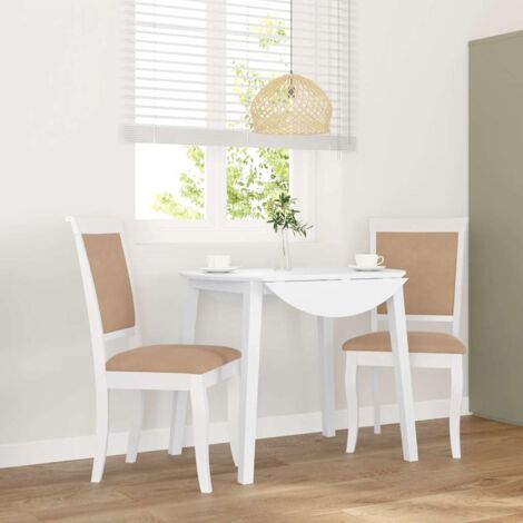 Chaises à manger coussins 2 pcs-Chaises de Salle à Manger-Chaise de cuisine blanc bois massif caoutchouc 891696 (1/5)