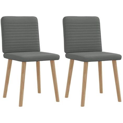 Chaises à manger lot de 2-Chaises de Salle à Manger-Chaise de cuisine gris foncé tissu 183839 (1/5)