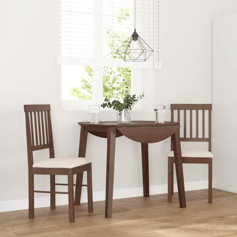 Chaises à manger coussins 2 pcs-Chaises de Salle à Manger-Chaise de cuisine marron bois massif caoutchouc 943971 (1/5)