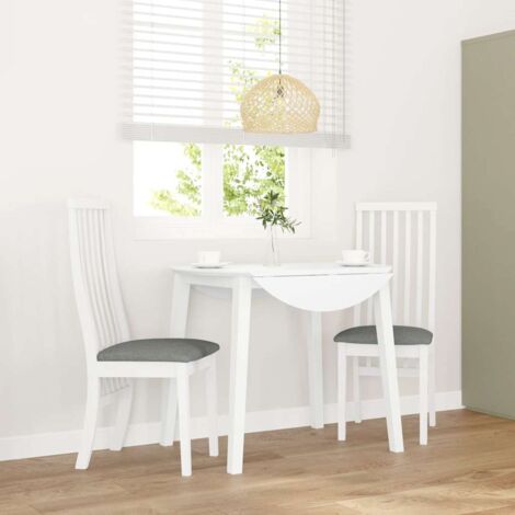 Chaises à manger coussins 2 pcs-Chaises de Salle à Manger-Chaise de cuisine blanc bois massif caoutchouc 369985 (1/5)