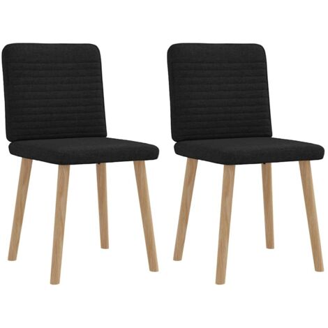 Chaises à manger lot de 2-Chaises de Salle à Manger-Chaise de cuisine noir tissu 817645 (1/5)