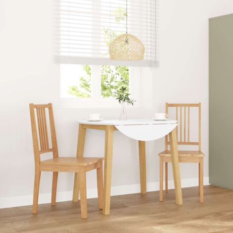 Chaises à manger 2 pcs-Chaises de Salle à Manger-Chaise de cuisine bois massif naturel caoutchouc 662385 (1/5)