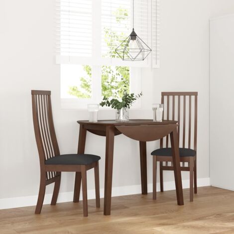 Chaises à manger coussins 2 pcs-Chaises de Salle à Manger-Chaise de cuisine marron bois massif caoutchouc 775369 (1/5)