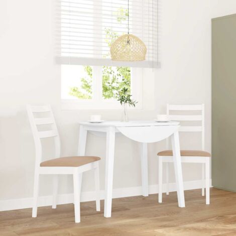 Chaises à manger coussins 2 pcs-Chaises de Salle à Manger-Chaise de cuisine blanc bois massif caoutchouc 808030 (1/5)