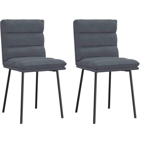 Chaises à manger lot de 2-Chaises de Salle à Manger-Chaise de cuisine Gris foncé Velours 144856 (1/5)