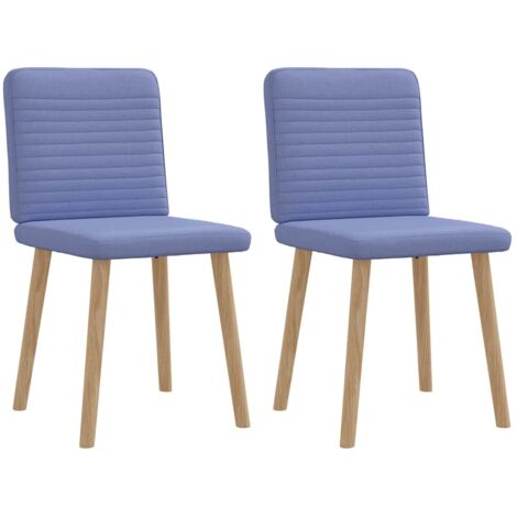 Chaises à manger lot de 2-Chaises de Salle à Manger-Chaise de cuisine bleu jean tissu 166461 (1/5)
