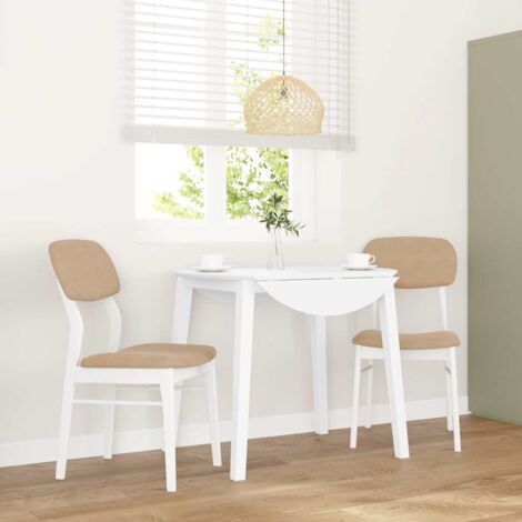 Chaises à manger coussins 2 pcs-Chaises de Salle à Manger-Chaise de cuisine blanc bois massif caoutchouc 758615 (1/5)