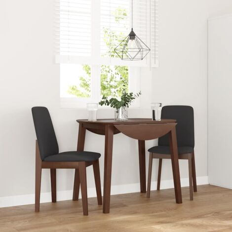 Chaises à manger coussins 2 pcs-Chaises de Salle à Manger-Chaise de cuisine marron bois massif caoutchouc 955602 (1/5)