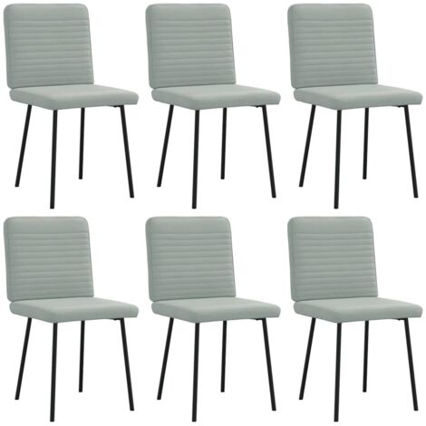 Chaises à manger lot de 6-Chaises de Salle à Manger-Chaise de cuisine gris clair velours 322912 (1/5)