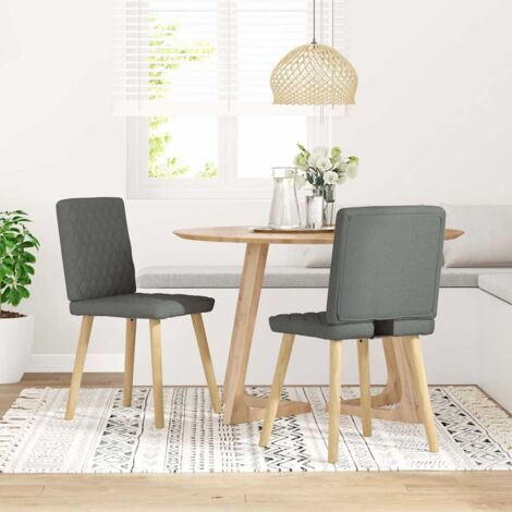 Chaises à manger lot de 2-Chaises de Salle à Manger-Chaise de cuisine gris foncé tissu 788595 (1/5)