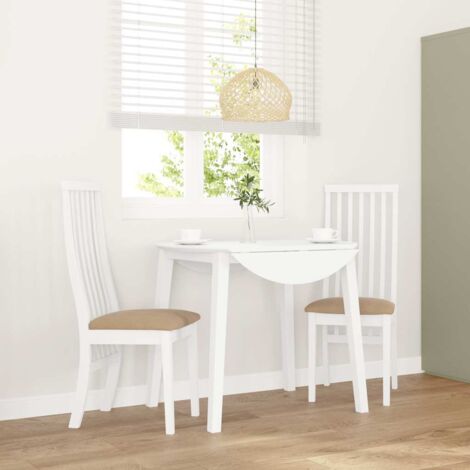 Chaises à manger coussins 2 pcs-Chaises de Salle à Manger-Chaise de cuisine blanc bois massif caoutchouc 275765 (1/5)