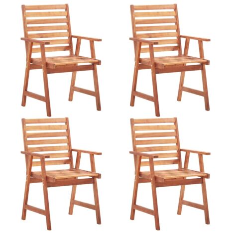 Chaises à manger d'extérieur lot de 4-Chaise de jardin Acacia massif 462474 (1/5)
