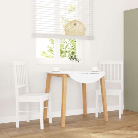 Chaises à manger 2 pcs-Chaises de Salle à Manger-Chaise de cuisine blanc bois massif caoutchouc 321592 (1/5)