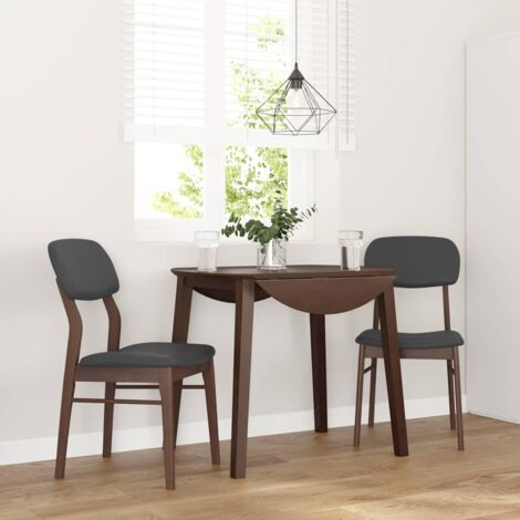 Chaises à manger coussins 2 pcs-Chaises de Salle à Manger-Chaise de cuisine marron bois massif caoutchouc 648309 (1/5)