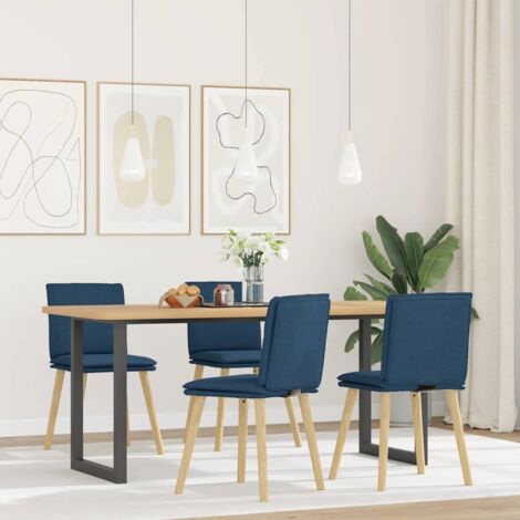 Chaises à manger lot de 4-Chaises de Salle à Manger-Chaise de cuisine bleu tissu 635655 (1/5)