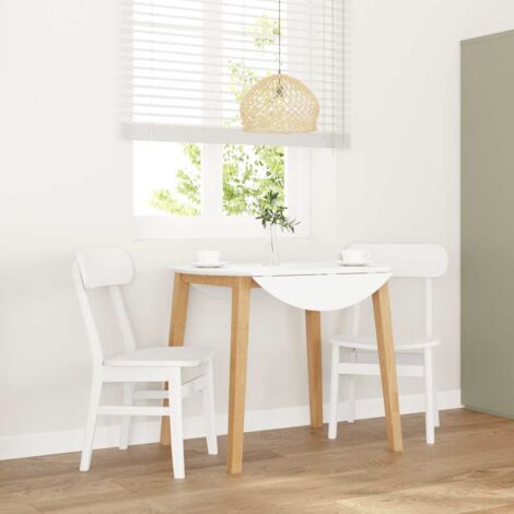 Chaises à manger 2 pcs-Chaises de Salle à Manger-Chaise de cuisine blanc bois massif caoutchouc 515154 (1/5)