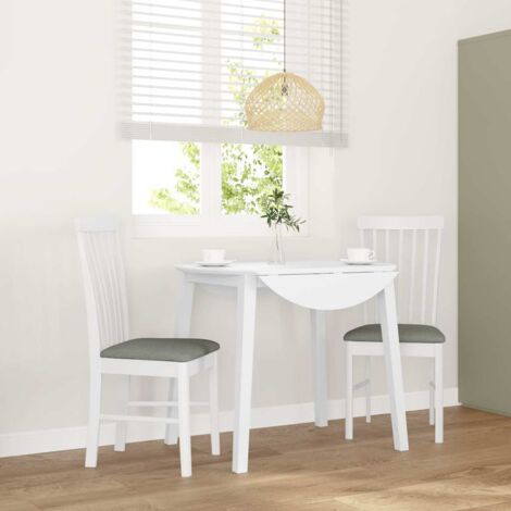 Chaises à manger coussins 2 pcs-Chaises de Salle à Manger-Chaise de cuisine blanc bois massif caoutchouc 427260 (1/5)