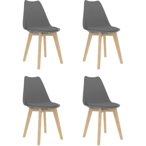 Chaises à manger lot de 4-Chaises de Salle à Manger-Chaise de cuisine Gris Plastique 279444 (1/5)
