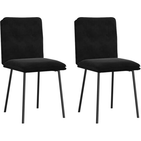 Chaises à manger lot de 2-Chaises de Salle à Manger-Chaise de cuisine Noir Velours 731063 (1/5)