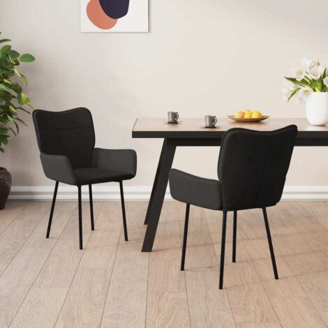 Chaises à manger lot de 2-Chaises de Salle à Manger-Chaise de cuisine Noir Velours 661115 (1/5)