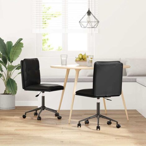 Chaises à manger lot de 2-Chaises de Salle à Manger-Chaise de cuisine noir similicuir 208512 (1/5)
