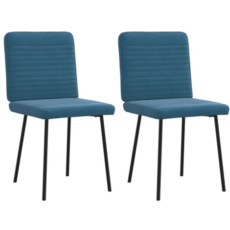 Chaises à manger lot de 2-Chaises de Salle à Manger-Chaise de cuisine Bleu Velours 692541 (1/5)