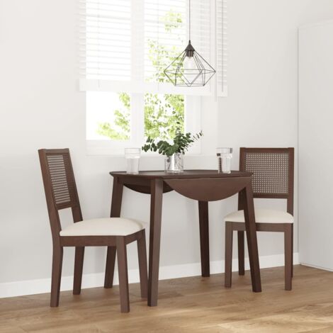 Chaises à manger coussins 2 pcs-Chaises de Salle à Manger-Chaise de cuisine marron bois massif caoutchouc 709343 (1/5)