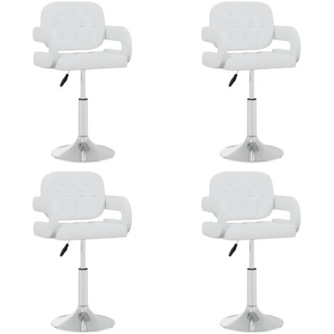 Chaises pivotantes à manger lot de 4-Chaises de Salle à Manger-Chaise de cuisine Blanc Similicuir 395929 (1/5)