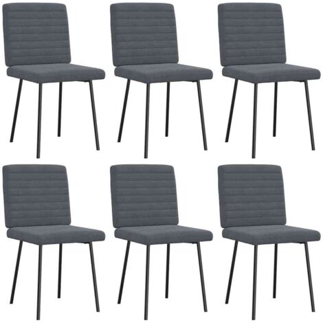 Chaises à manger lot de 6-Chaises de Salle à Manger-Chaise de cuisine gris foncé velours 436466 (1/5)