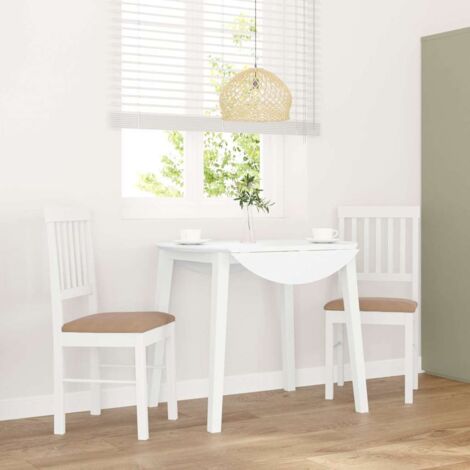 Chaises à manger coussins 2 pcs-Chaises de Salle à Manger-Chaise de cuisine blanc bois massif caoutchouc 922499 (1/5)