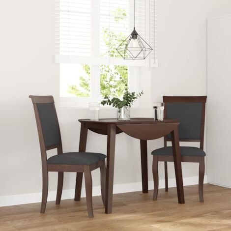 Chaises à manger coussins 2 pcs-Chaises de Salle à Manger-Chaise de cuisine marron bois massif caoutchouc 360553 (1/5)