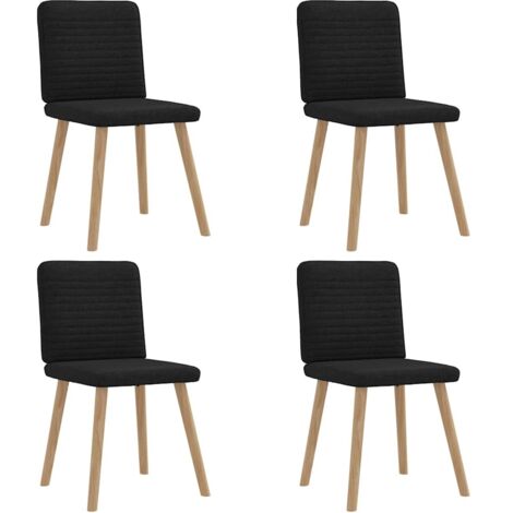 Chaises à manger lot de 4-Chaises de Salle à Manger-Chaise de cuisine noir tissu 300266 (1/5)