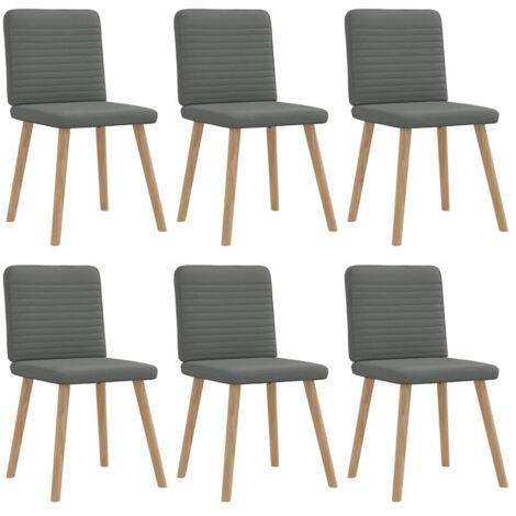 Chaises à manger lot de 6-Chaises de Salle à Manger-Chaise de cuisine gris foncé tissu 502133 (1/5)