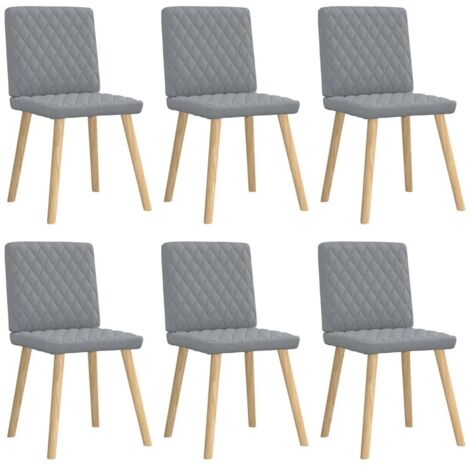 Chaises à manger lot de 6-Chaises de Salle à Manger-Chaise de cuisine gris clair tissu 477201 (1/5)