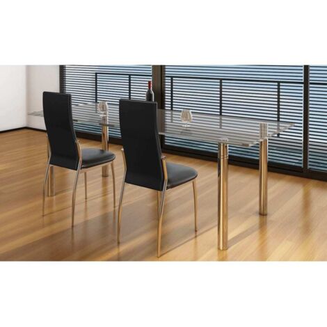 Chaises à manger lot de 2-Chaises de Salle à Manger-Chaise de cuisine noir similicuir 699145 (1/5)