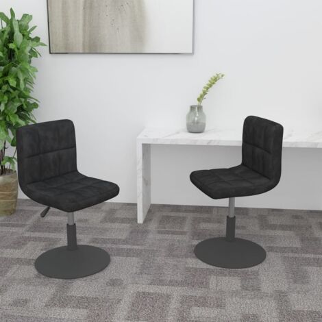 Chaises pivotantes à manger lot de 2-Chaises de Salle à Manger-Chaise de cuisine noir velours 377670 (1/5)