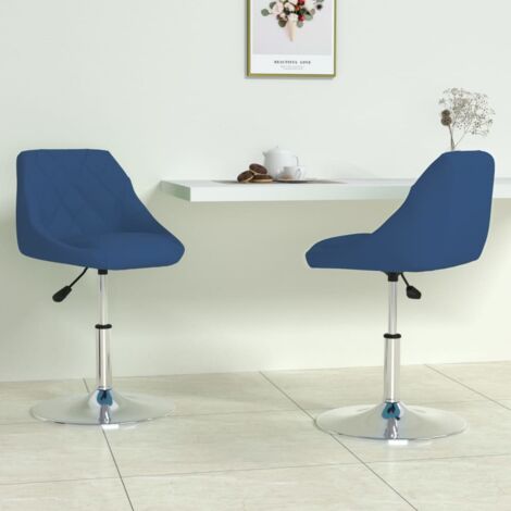 Chaises pivotantes à manger lot de 2-Chaises de Salle à Manger-Chaise de cuisine Bleu Velours 370655 (1/5)