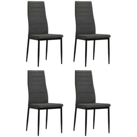 Chaises à manger lot de 4-Chaises de Salle à Manger-Chaise de cuisine gris foncé tissu 761011 (1/5)