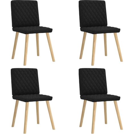 Chaises à manger lot de 4-Chaises de Salle à Manger-Chaise de cuisine noir tissu 401451 (1/5)