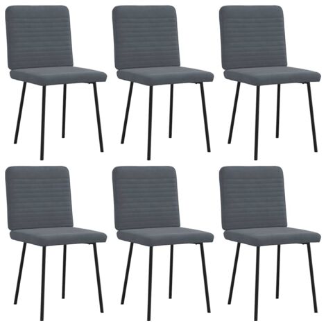 Chaises à manger lot de 6-Chaises de Salle à Manger-Chaise de cuisine gris foncé velours 525065 (1/5)
