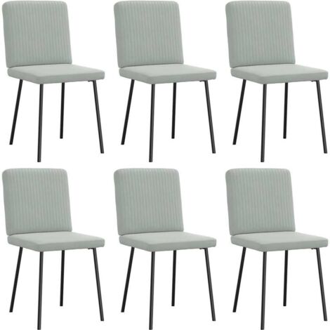 Chaises à manger lot de 6-Chaises de Salle à Manger-Chaise de cuisine gris clair velours 246839 (1/5)