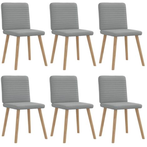 Chaises à manger lot de 6-Chaises de Salle à Manger-Chaise de cuisine gris clair tissu 908297 (1/5)