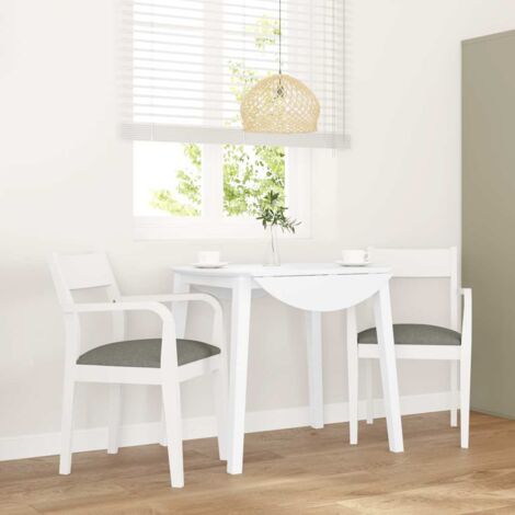 Chaises à manger coussins 2 pcs-Chaises de Salle à Manger-Chaise de cuisine blanc bois massif caoutchouc 614975 (1/5)
