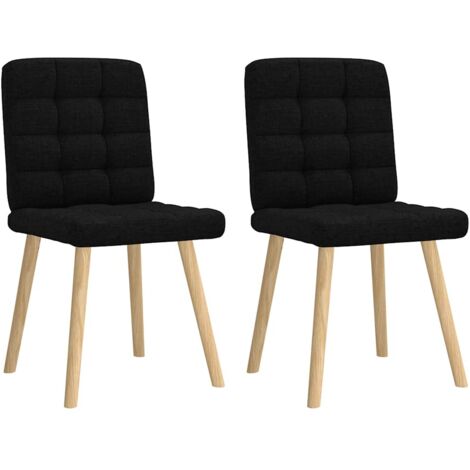 Chaises à manger lot de 2-Chaises de Salle à Manger-Chaise de cuisine noir tissu 863016 (1/5)