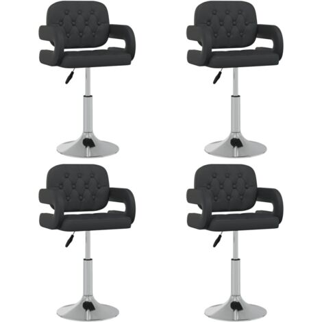 Chaises pivotantes à manger lot de 4-Chaises de Salle à Manger-Chaise de cuisine Noir Similicuir 487725 (1/5)